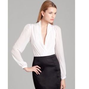 NWT Marciano Daría white sheer bodysuit